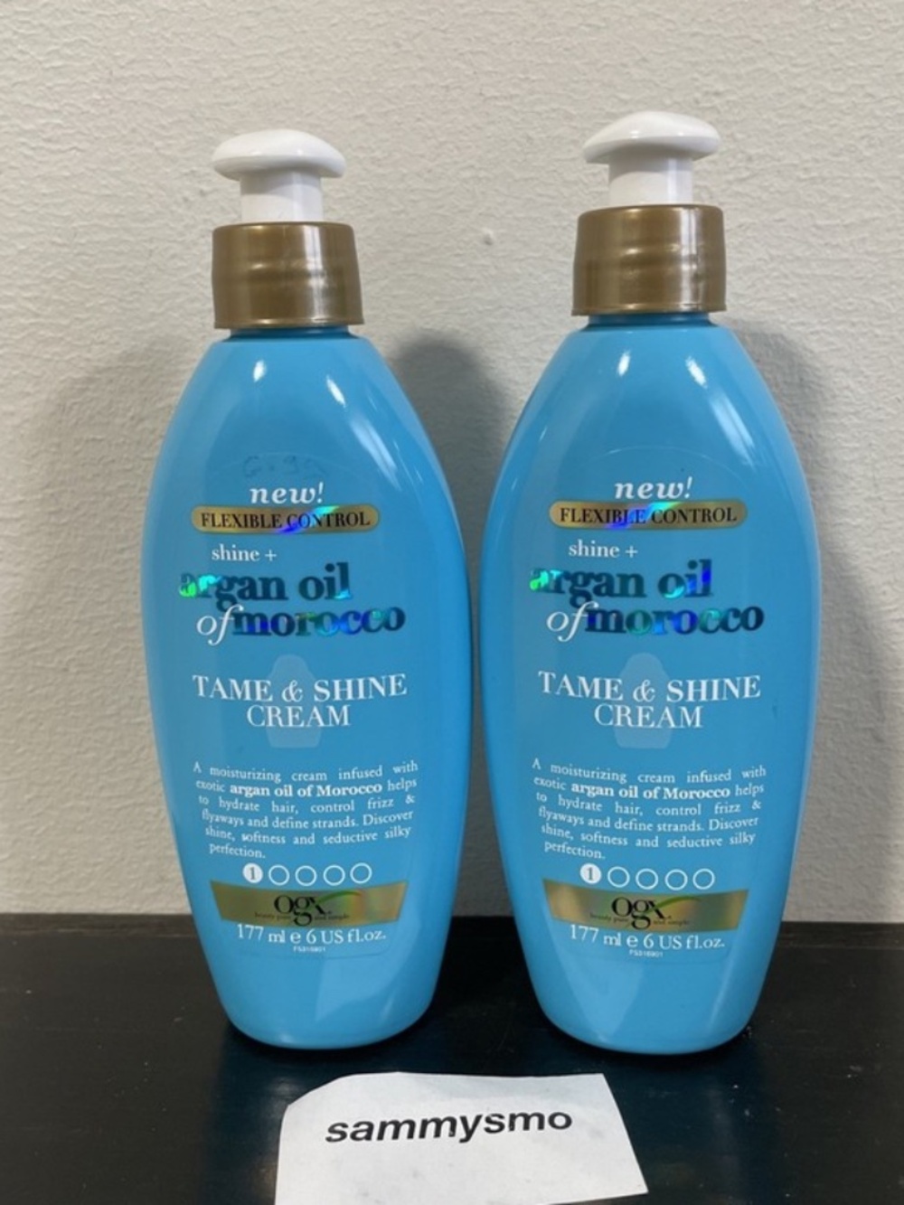OGX Flexible Control Argan Oil Of Morocco Tame & Shine Cream 6 Oz. Each, x2